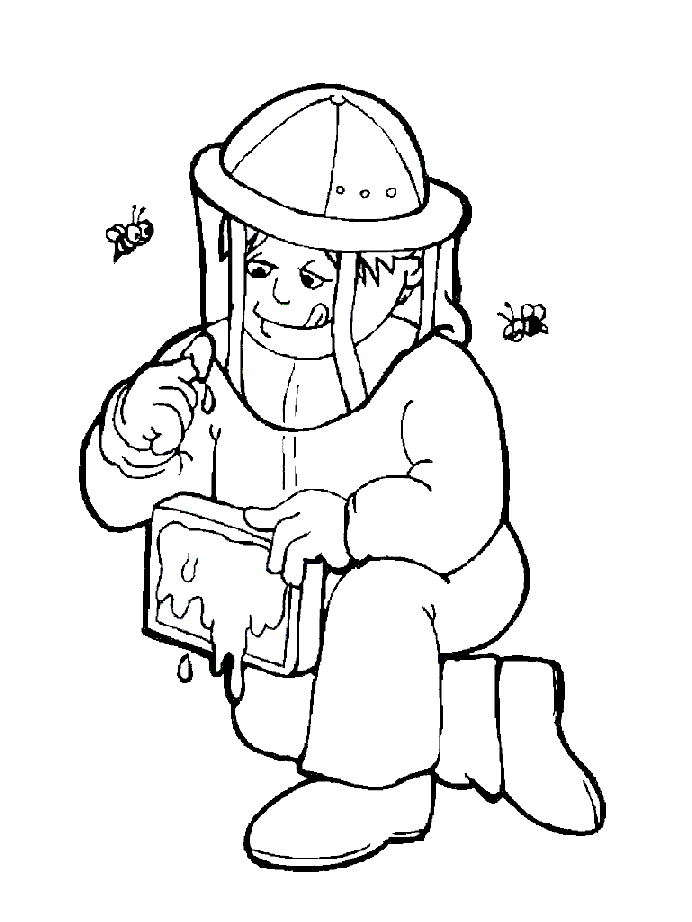 Beekeeper Coloring Page Coloring Pages