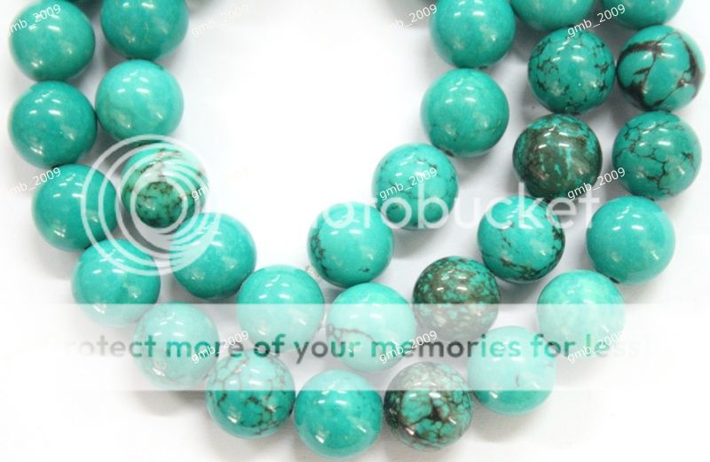 6mm natural old rock blue turquoise gemstone round loose beads